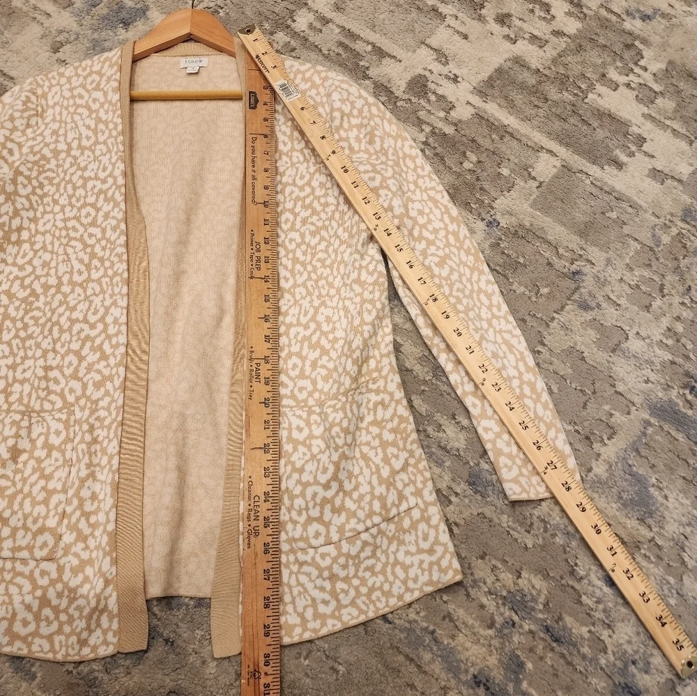J. CREW Leopard‎ open cardigan sweater. Tan,  cream.  Size small.